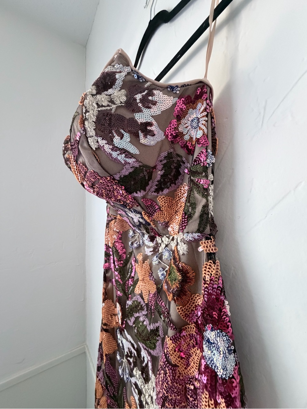 NWT Sequin Floral Slip Midi Dress in Rose Gold and Pink Women’s Sz: Medium - Picture 4 of 11